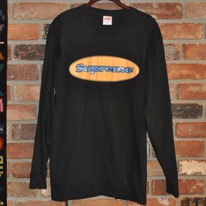 Authentic Supreme Oval Logo Long Sleeve T-Shirt Black Top M